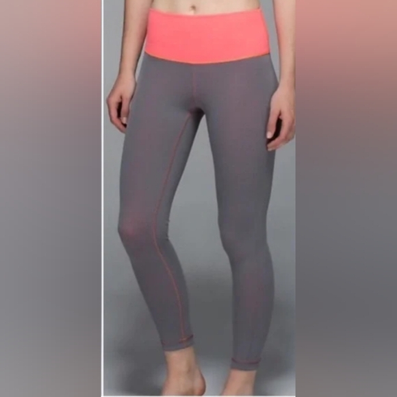 Lululemon Pink Gray High Times Pant Reversible 7/8 Leggings Yoga Workout 0 - Picture 3 of 9